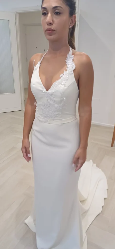 Abito da sposa con scollo a V stile sottoveste sirena