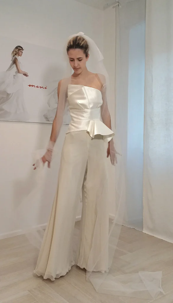 Completo pantalone morbido e bustino da Sposa