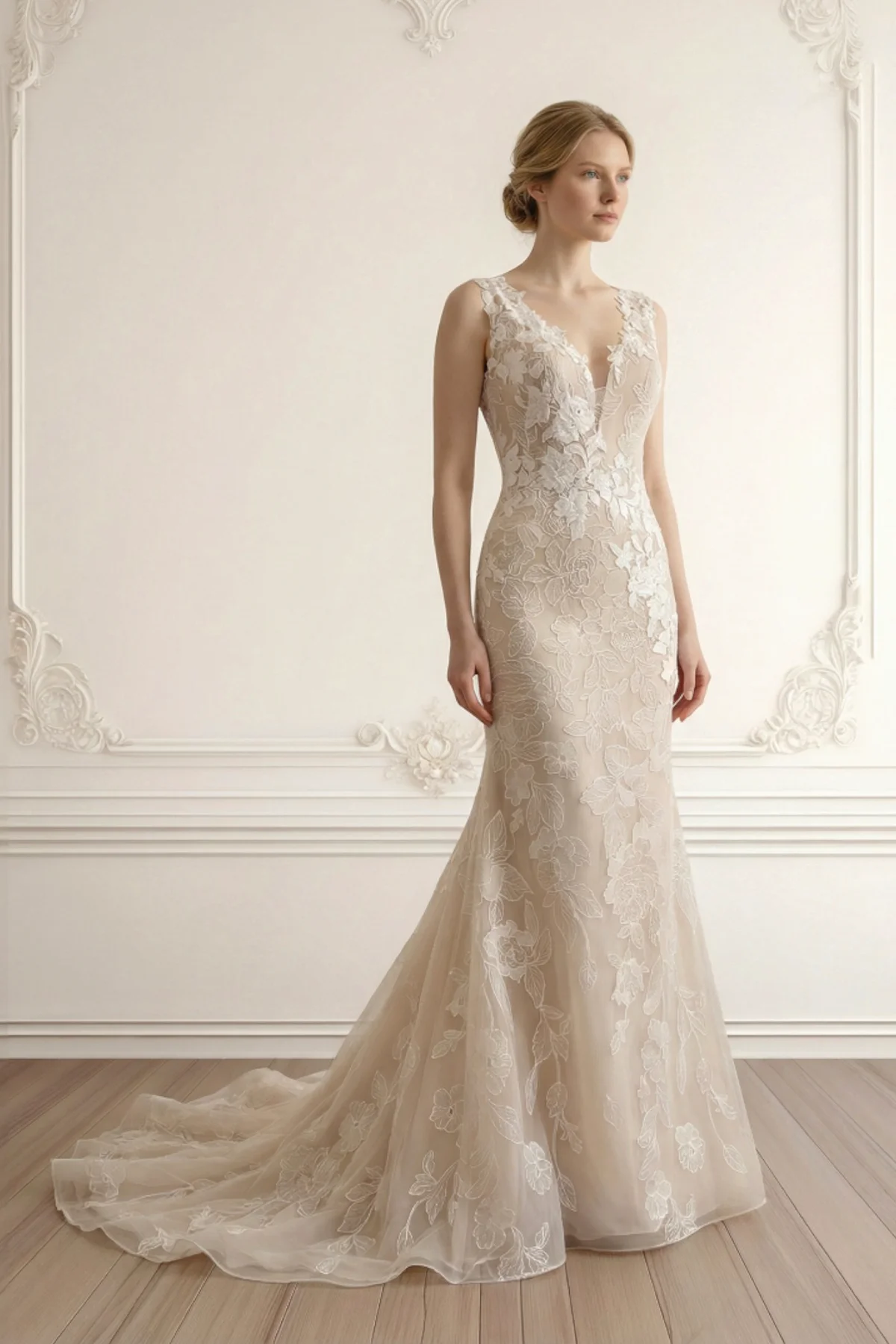 Atelier Menì Abito-Sposa Sirena Pizzo Fronte