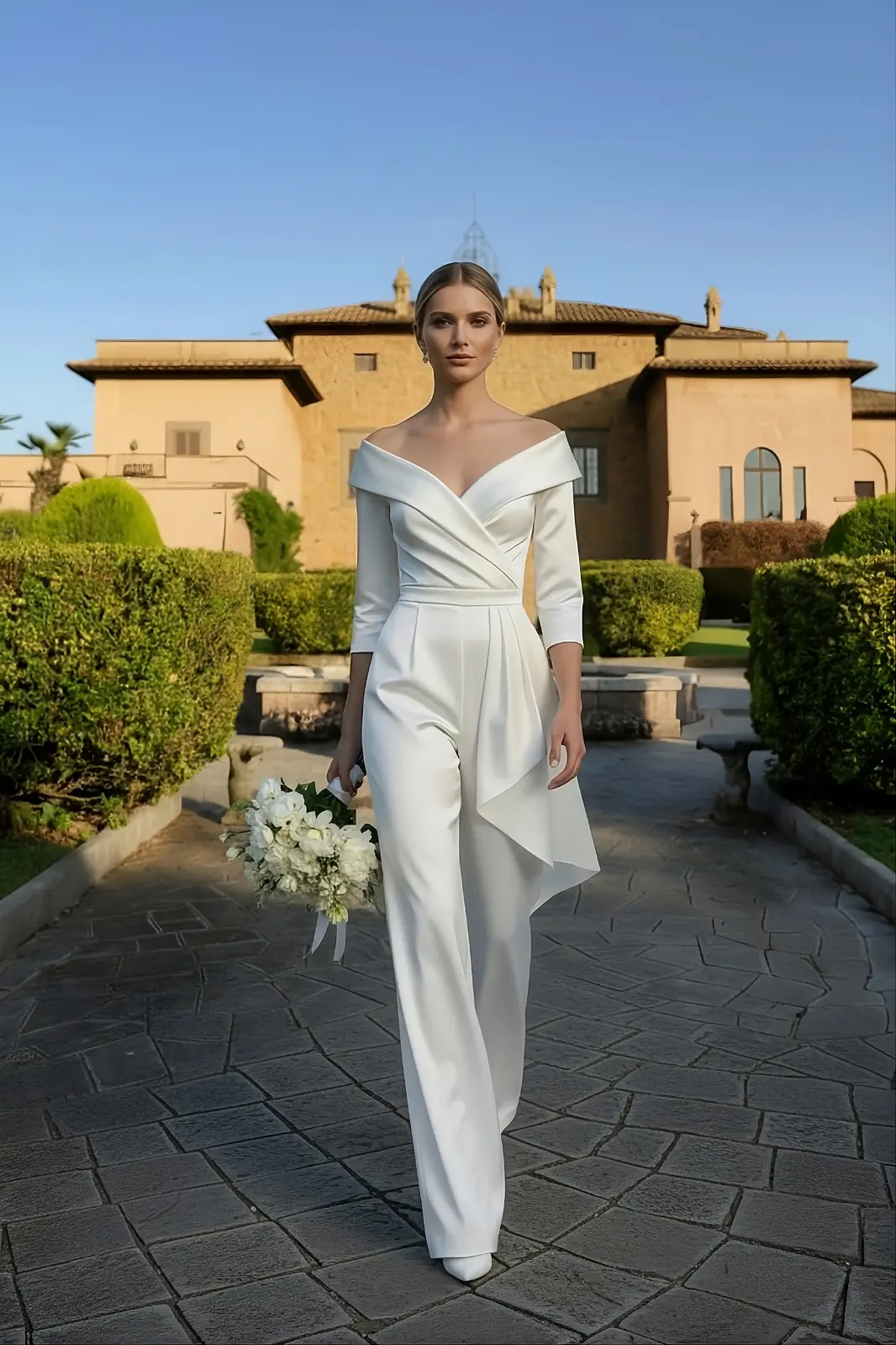 Tuta pantalone sposa per matrimonio civile Atelier Menì