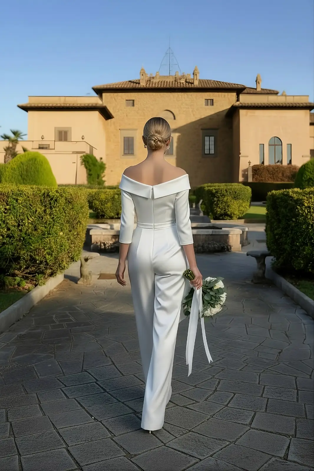 Retro Tuta pantalone sposa civile Atelier Menì