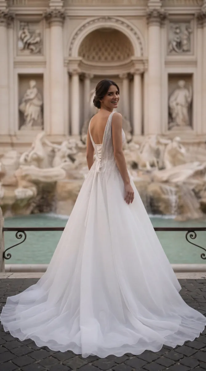 Abito sposa principessa Trevi retro bustino - Atelier Menì