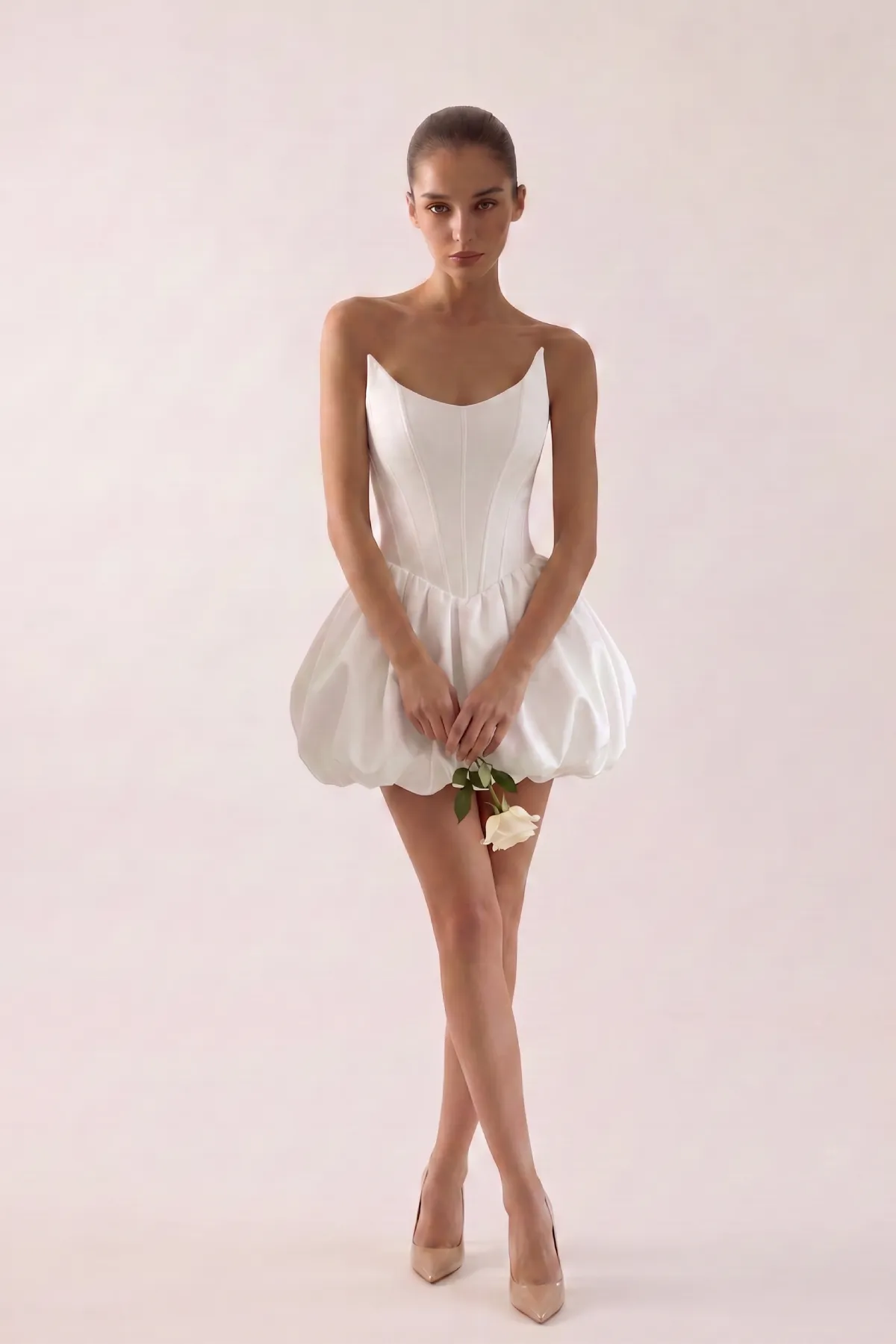 abito sposa corto modello a ballerina